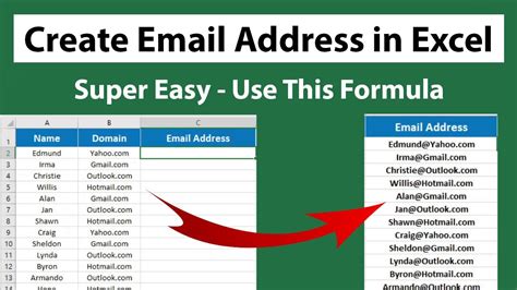 how to make email in excel
