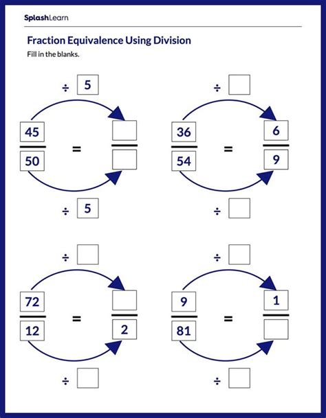 how to make equivalent fractions with division