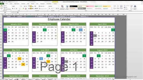 how to make event calendar in excel
