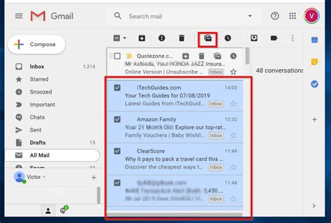 how to make every email read in gmail