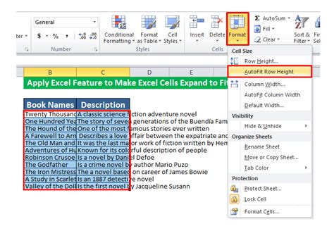 how to make excel rows expand to fit text automatically