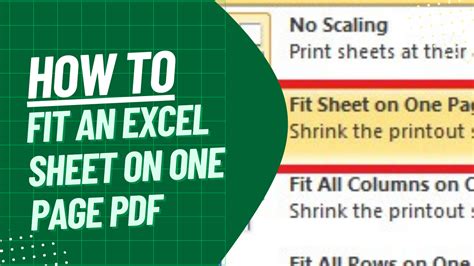 how to make excel sheet one page pdf