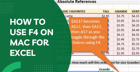 how to make f4 work in excel on mac