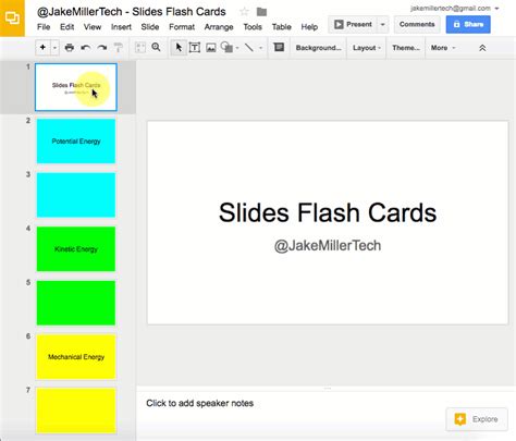 how to make flashcards in google slides