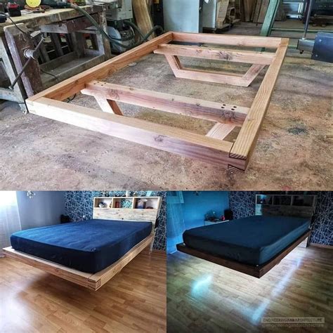 How To Make Floating Bed Frame With Pallets