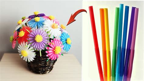 How To Make Flower Using Straw