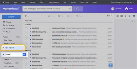how to make folders in yahoo email