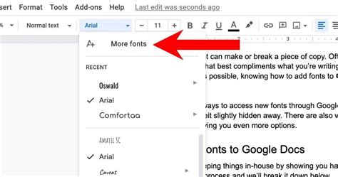 how to make font on google docs