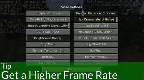 How To Make Frame Rate In Minecraft