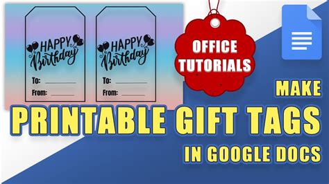 how to make gift tags in google docs