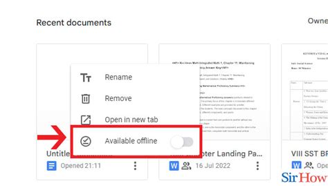 how to make google docs available offline
