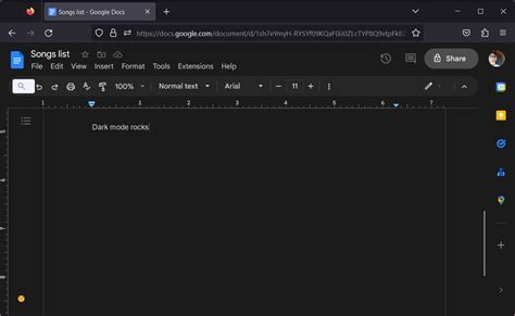 how to make google docs dark mode firefox