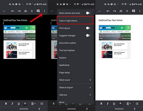 how to make google docs light theme