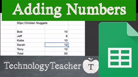 how to make google sheets add numbers