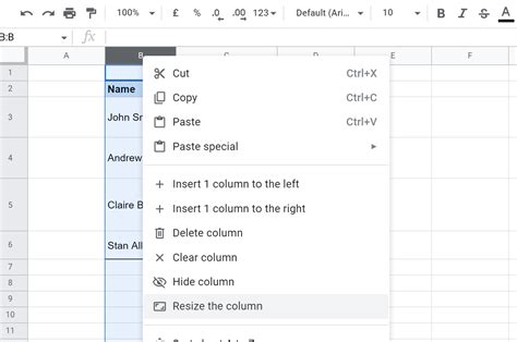 how to make google sheets automatically adjust cell size