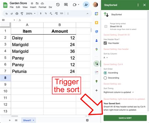how to make google sheets automatically sort