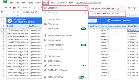 how to make google sheets automatically sort when data changes