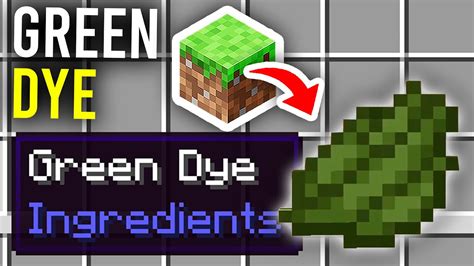 How To Make Green Dye In Minecraft Java