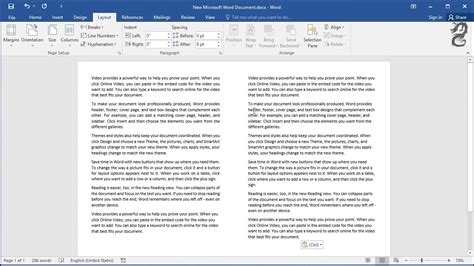 how to make half page in word
