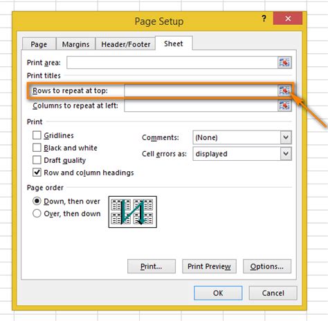how to make header different on each page excel