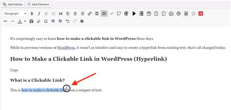 how to make highlighted and clickable links