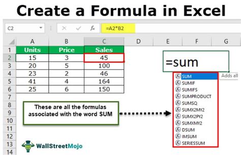 how to make in excel formula