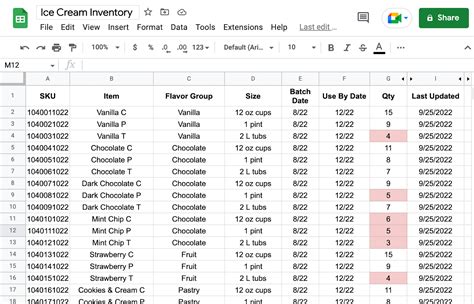 how to make inventory sheet in google sheets
