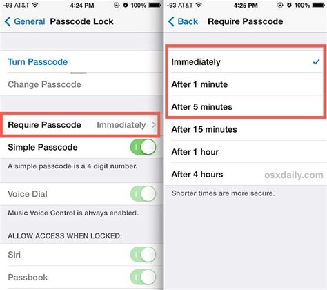 how to make iphone not require passcode immediately