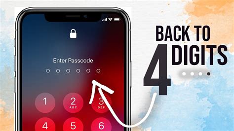 how to make iphone passcode 4 numbers