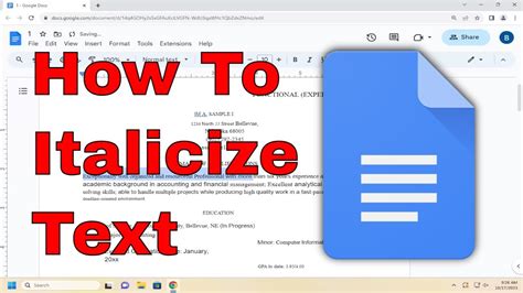 how to make italics in google docs