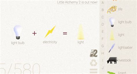 how to make light in little alchemy 1
