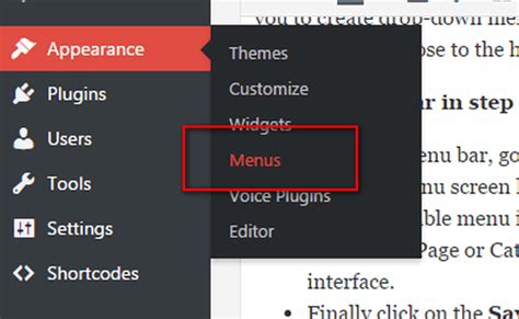how to make menu bar in wordpress
