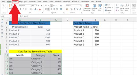 how to make multiple tables in one excel sheet