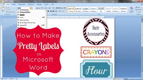how to make name labels in word