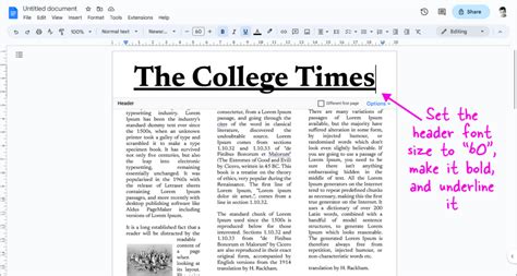 how to make newspaper article on google docs