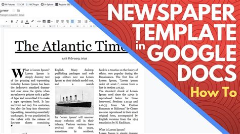 how to make newspaper format on google docs