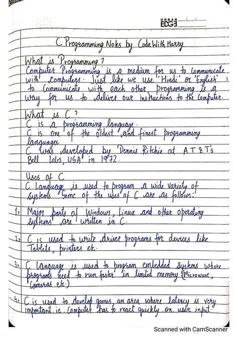 how to make notes in c language