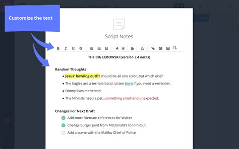 how to make notes on a script