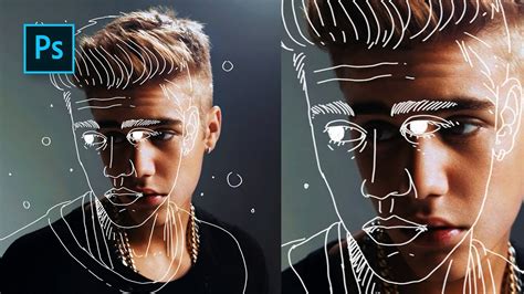 how to make outline sketch in photoshop