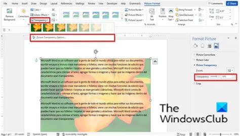 how to make picture translucent in word