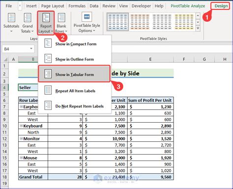 How To Make Pivot Table Into Tabular Form