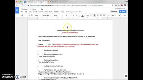 how to make portfolio on google docs