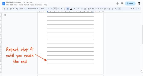 how to make primary lined paper in google docs