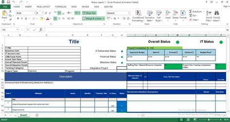 how to make project progress report in excel