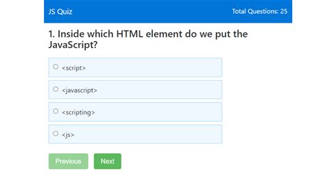 how to make quiz website using html css and javascript