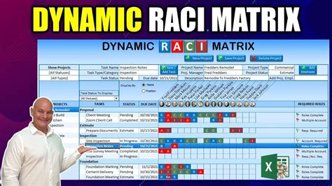 how to make raci matrix in excel