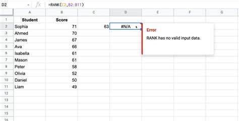 how to make ranking in google sheets