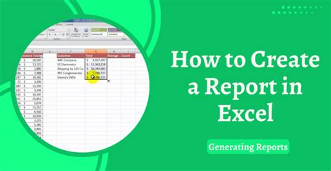 how to make report form in excel