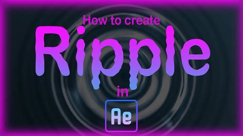 How To Make Ripple Effect In After Effects