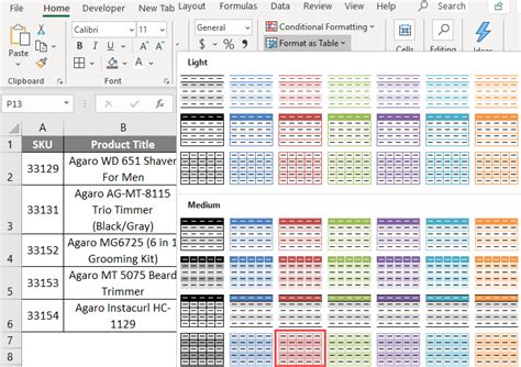 how to make rows in excel different colors